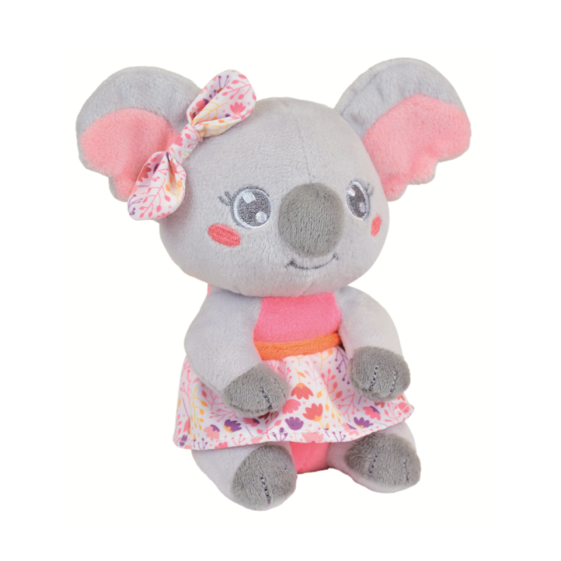  cally koala peluche hochet rose gris 15 cm 